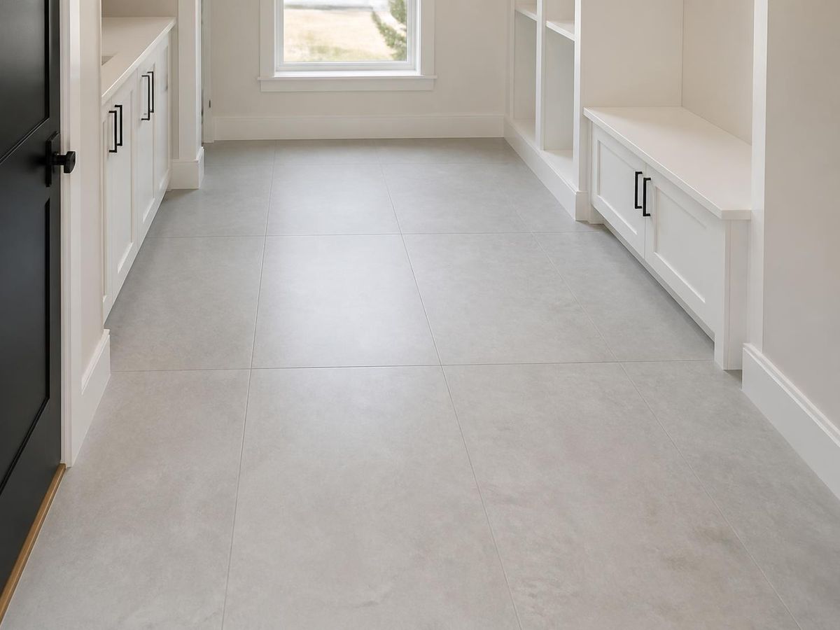 Ceramic tile floor installation