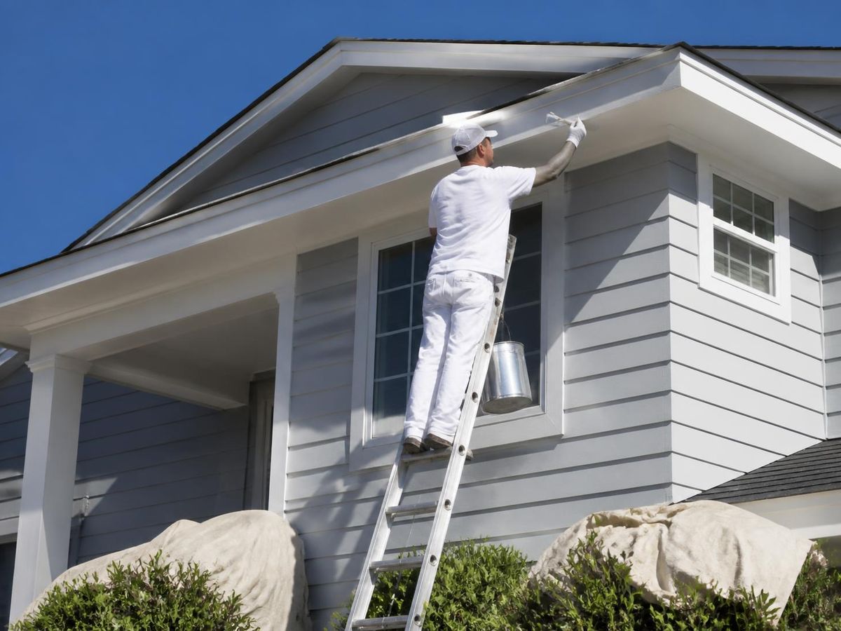Exterior house painting — siding and trim