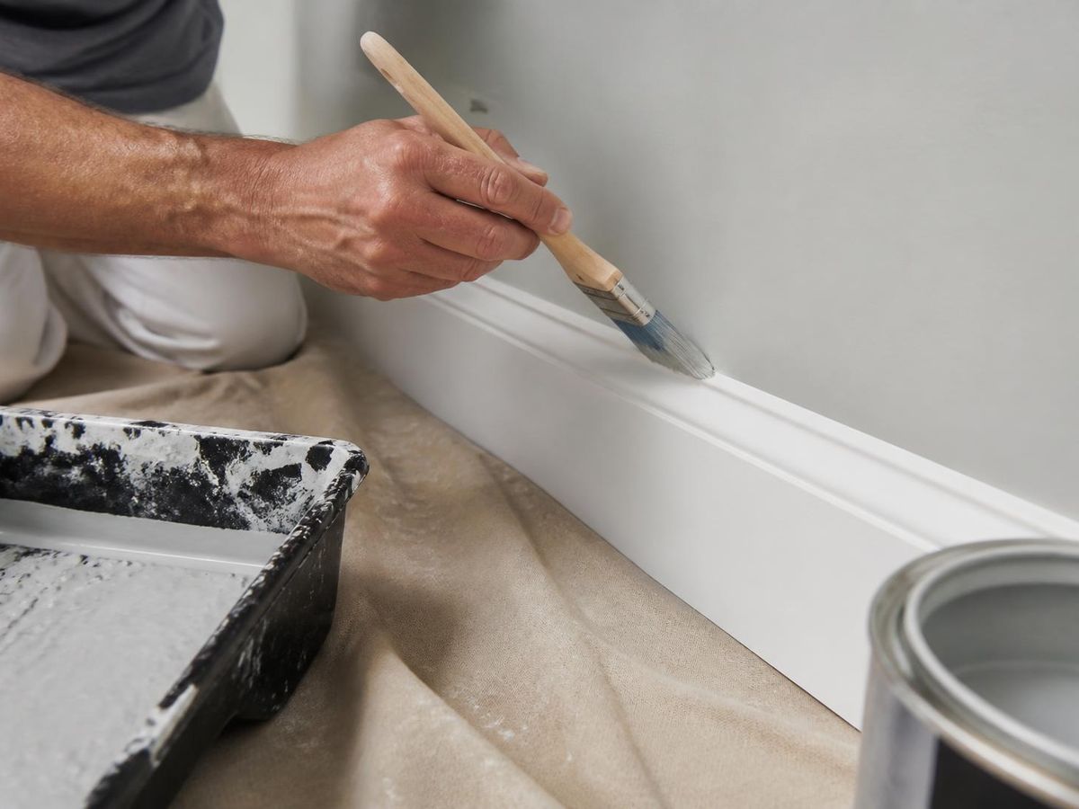 Interior painting project in progress